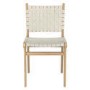ONLY OPENED - Set of 2 Cream Faux Leather Strap Woven Dining Chairs - Bree