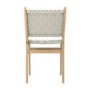ONLY OPENED - Set of 2 Cream Faux Leather Strap Woven Dining Chairs - Bree