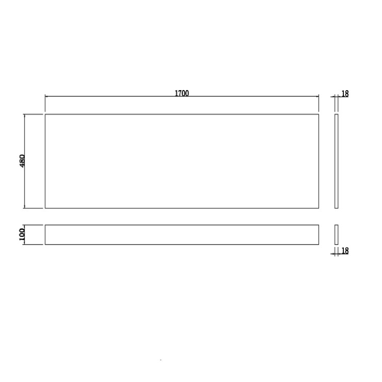 1700 Round Single Ended Bath with Grey Wood Grain Bath Front & End Panel