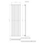 Single Panel Chrome Vertical Living Room Radiator - 1600mm x 452mm 