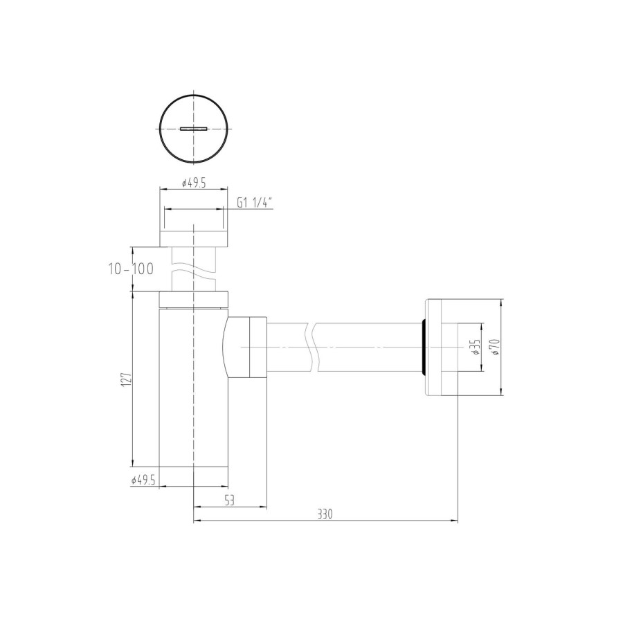 Brushed Brass Round Basin Bottle Trap - Arissa