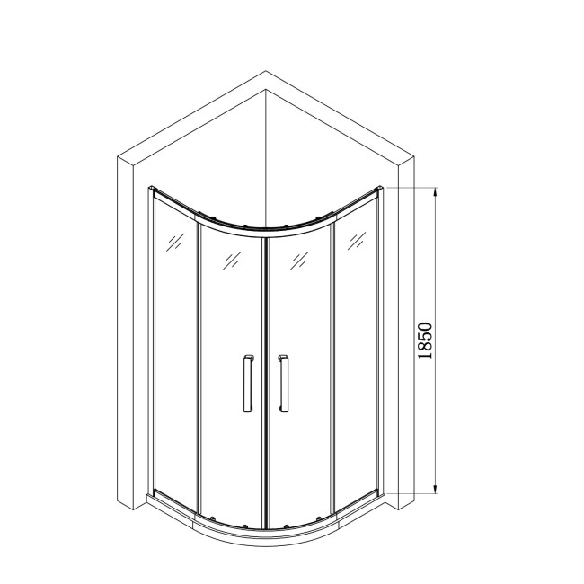 Chrome 4mm Glass Quadrant Shower Enclosure 900mm - Lyra