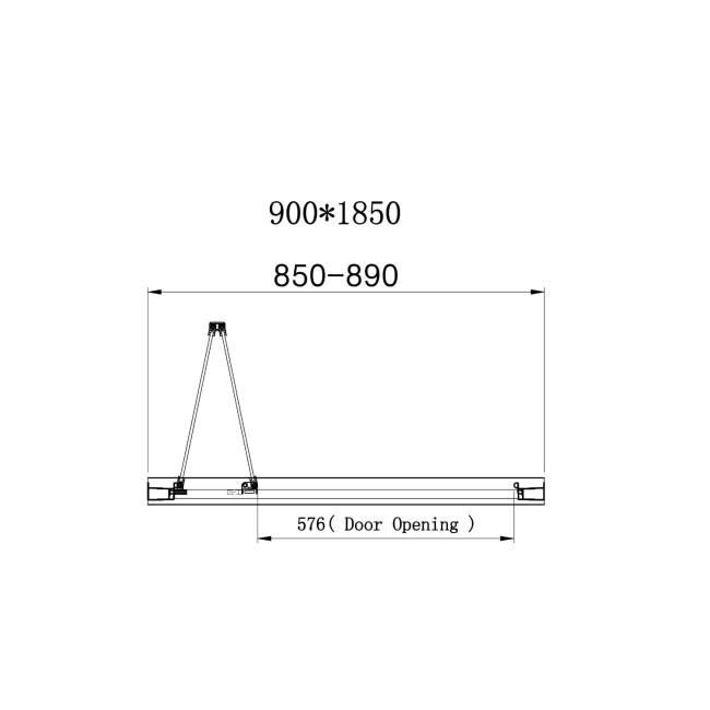 Chrome 4mm Glass Bi-Fold Shower Door 900mm - Lyra