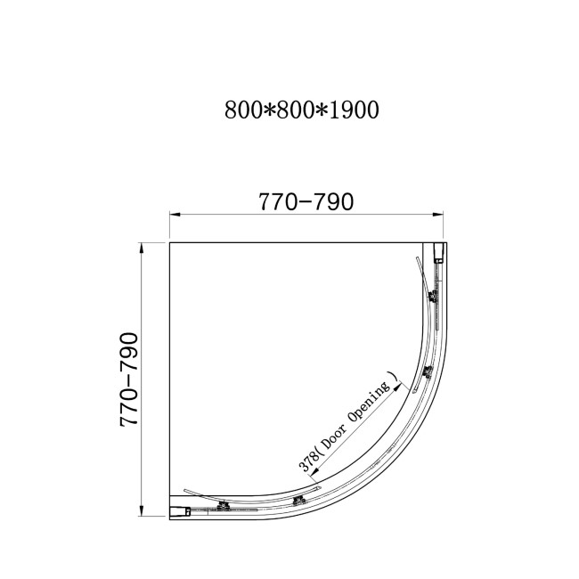 Chrome 6mm Glass Quadrant Shower Enclosure 800mm - Carina