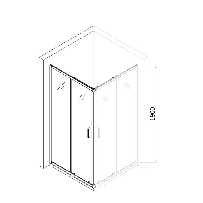 Chrome 6mm Glass Square Corner Entry Shower Enclosure 800mm -Carina