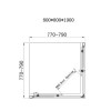Chrome 6mm Glass Square Corner Entry Shower Enclosure 800mm -Carina