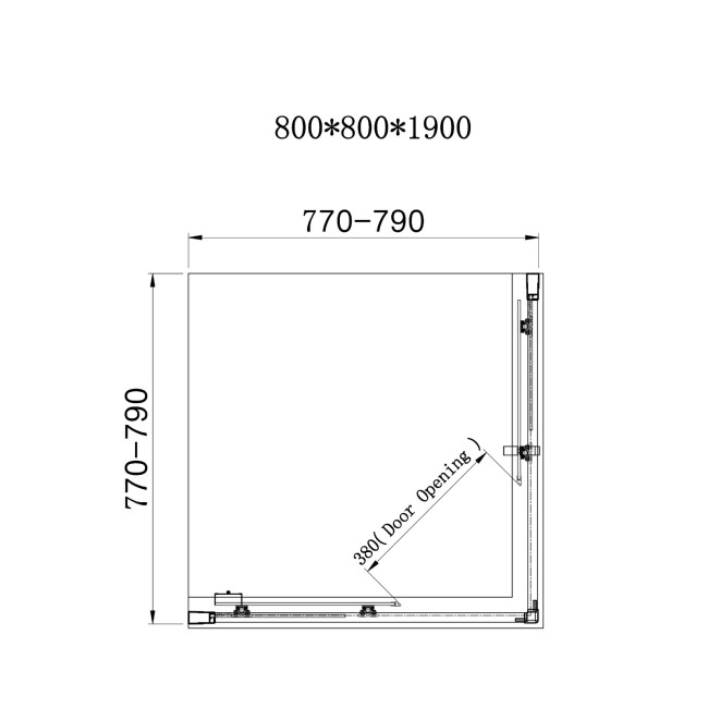 Chrome 6mm Glass Square Corner Entry Shower Enclosure 800mm -Carina