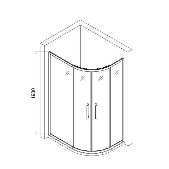 Chrome 6mm Glass Offset Quadrant Shower Enclosure 900x760mm - Carina