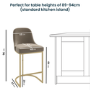 ONLY OPENED - Mink Velvet Kitchen Stool with Gold Legs - Callie