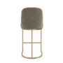 ONLY OPENED - Mink Velvet Kitchen Stool with Gold Legs - Callie