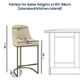 ONLY OPENED - Beige Upholstered Kitchen Stool with Brass Legs - Callie