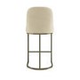 ONLY OPENED - Beige Upholstered Kitchen Stool with Brass Legs - Callie