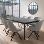 GRADE A1 - Marble Effect Extendable Ceramic Dining Table in Black - Seats 6-8 - Camilla