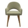 ONLY OPENED - Set of 2 Sage Green Velvet and Oak Dining Chairs - Colbie