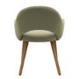 ONLY OPENED - Set of 2 Sage Green Velvet and Oak Dining Chairs - Colbie