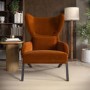 ONLY OPENED - Orange Velvet Accent Chair - Clarence