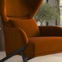 ONLY OPENED - Orange Velvet Accent Chair - Clarence