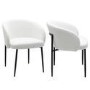 ONLY OPENED - Set of 2 White Boucle Dining Chairs - Cora