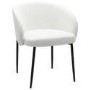 ONLY OPENED - Set of 2 White Boucle Dining Chairs - Cora