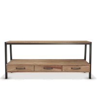 Solid Wood & Metal TV Unit with Storage - TV's up to 55" - Cyra Solid Wood & Metal TV Unit with Storage - TV's up to 55" - Cyra