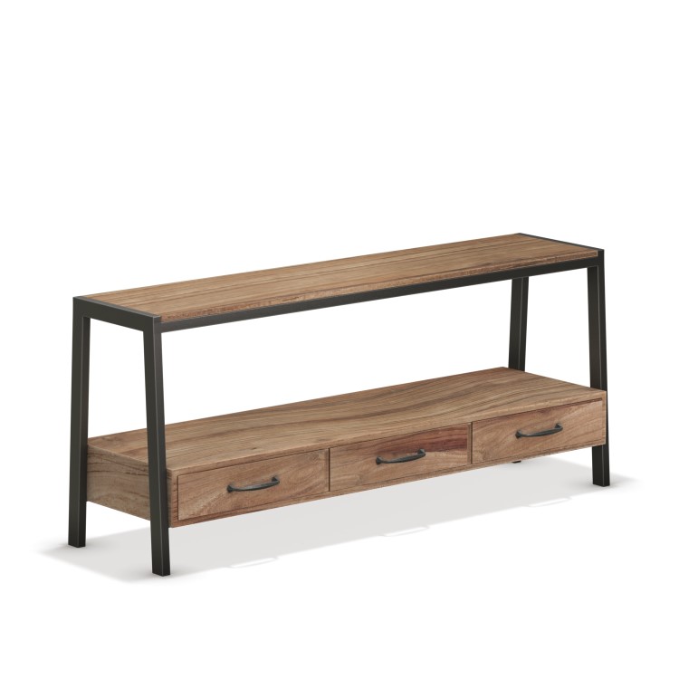 Solid Wood & Metal TV Unit with Storage - TV's up to 55" - Cyra