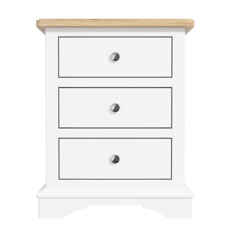 Darley Two Tone Bedside Table in Solid Oak and White 