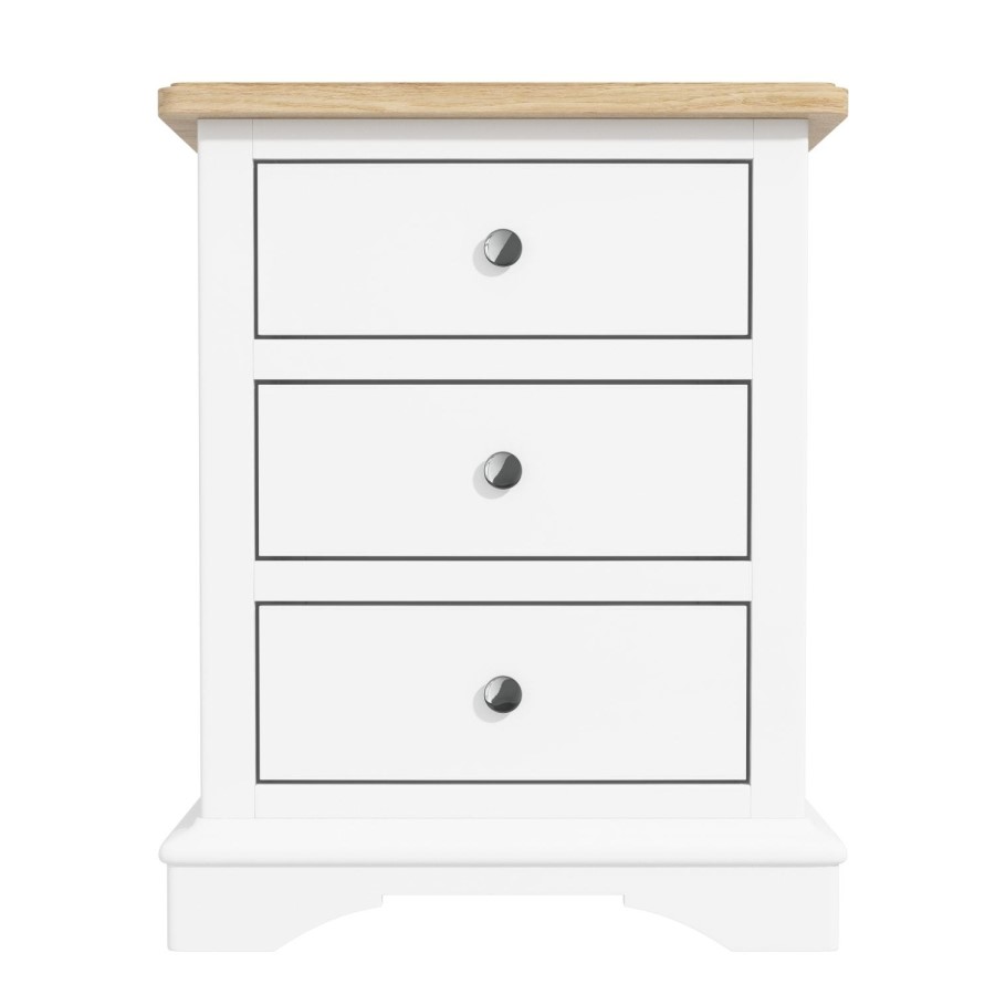 GRADE A1 - Darley Two Tone Bedside Table in Solid Oak and White 