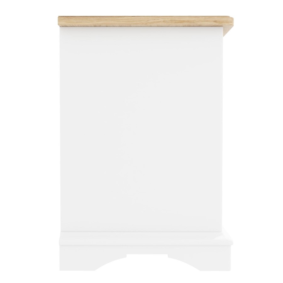GRADE A1 - Darley Two Tone Bedside Table in Solid Oak and White 