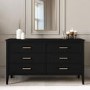 ONLY OPENED - Wide Black Chest Of 6 Drawers - Delilah