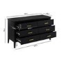 ONLY OPENED - Wide Black Chest Of 6 Drawers - Delilah