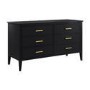 ONLY OPENED - Wide Black Chest Of 6 Drawers - Delilah