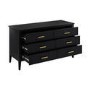 ONLY OPENED - Wide Black Chest Of 6 Drawers - Delilah