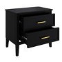 ONLY OPENED - Black Wide 2 Drawer Bedside Table - Delilah