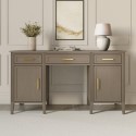A1/DLH014 GRADE A1 - Dark Wood Office Desk with Drawers - Delilah