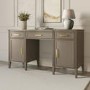 GRADE A1 - Dark Wood Office Desk with Drawers - Delilah