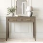 GRADE A1 - Dark Wood Dressing Table with 2 Drawers - Delilah