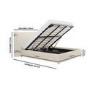 ONLY OPENED - Beige Linen Super King Ottoman Bed with Pillow Headboard - Dune