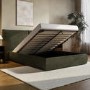 ONLY OPENED - Green Chenille King Size Ottoman Pillow Bed - Dune