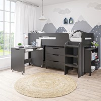 GRADE A1 - Dynamo Dark Grey Cabin Bed - Ladder Can Be Fitted Either Side!
