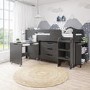 GRADE A1 - Dynamo Dark Grey Cabin Bed - Ladder Can Be Fitted Either Side!