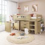GRADE A1 - Dynamo Light Oak Cabin Bed - Ladder Can Be Fitted Either Side