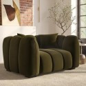 A1/ELD005 ONLY OPENED - Khaki Green Velvet Love Seat - Elod