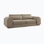 ONLY OPENED - Curved Mink Velvet 3 Seater Sofa - Elvi