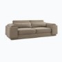 ONLY OPENED - Curved Mink Velvet 3 Seater Sofa - Elvi