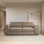 ONLY OPENED - Curved Mink Velvet 3 Seater Sofa - Elvi