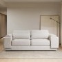 Curved Cream Boucle 3 Seater Sofa - Elvi