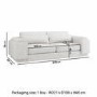 Curved Cream Boucle 3 Seater Sofa - Elvi