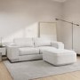 ONLY OPENED - Curved Cream Boucle 3 Seater Sofa - Elvi