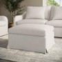 ONLY OPENED - Cream Fabric Slipcover Footstool - Eliza