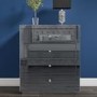 GRADE A1 - Eva Grey Mirrored 4 Drawer Chest of Drawers with Crystal Effect Handles